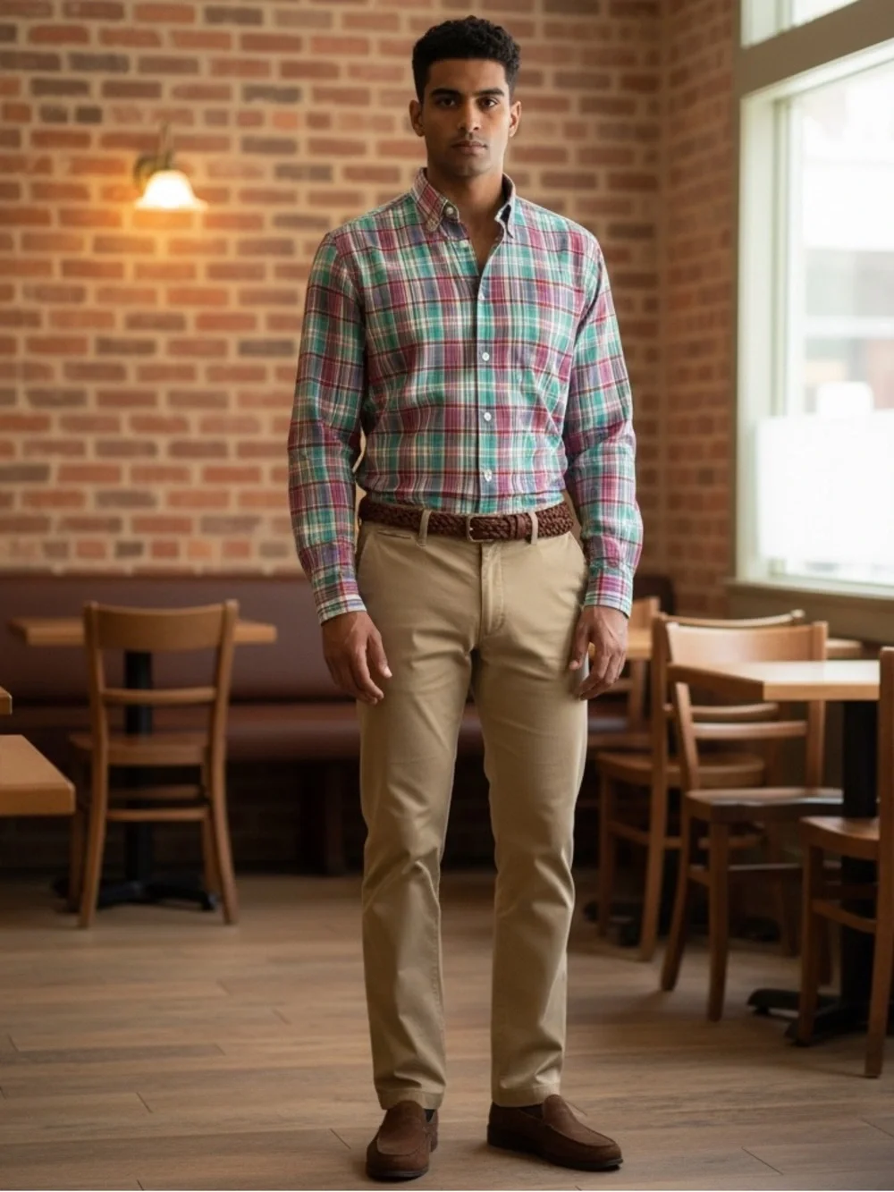 J. Crew Shirtings Men’s Tailored Fit Plaid Button Up Shirt. Medium